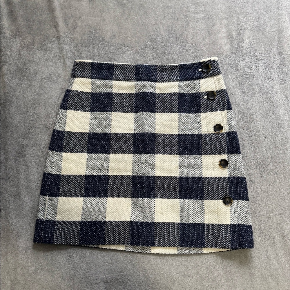 Ann Taylor Blue Plaid Mini Skirt, Size 6P